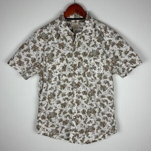 ARIZONA JEAN COMPANY Mens Short Sleeve Floral Print Button Up Shirt‎ M